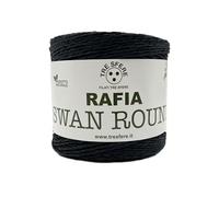 Rafia Swan Round 100% ecologica da 150g - 250 metri per le tue borse handmade estive o cappelli (-nero - ROUND)
