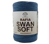 Rafia Swan soft 100% ecologica da 100g - 100 metri per le tue borse handmade estive o cappelli (bluette - PIATTA)