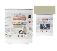 rafiol Rigener Special Ecopelle-pelle + Rigener finitura trasparente satinata. RESTAURA LA PELLE USURATA RIPRISTINANDO IL SUO STATO ORIGINALE. (375 ml + 156 ml, Beige chiaro)