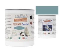 rafiol Rigener Special Ecopelle-pelle + Rigener finitura trasparente satinata. RESTAURA LA PELLE USURATA RIPRISTINANDO IL SUO STATO ORIGINALE. (2500 ml + 750 ml, Zefiro)