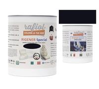 rafiol Rigener Special Ecopelle-pelle + Rigener finitura trasparente satinata. RESTAURA LA PELLE USURATA RIPRISTINANDO IL SUO STATO ORIGINALE. (750 ml + 375 ml, Nero)