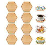 RAFIYU 8 Pezzi Sottobicchieri a Mosaico in Bambù, Sottobicchieri Legno, Kit Sottobicchiere Mosaico, Sottobicchieri per Candele, per Artigianato Piante Tazze Vasi di Fiori Fai da Te Decorazione