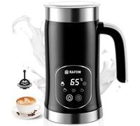 Rafow i 1 Schiumalatte elettrico - Schiumalatte automatico 350 ml Grande capacità Vapore per latte caldo e freddo Schiuma di latte caldo Latte al cioccolato Latte Cauccio Nero