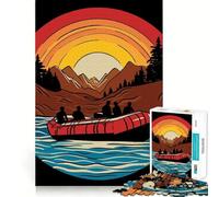 Rafting Rafter Sun Puzzle da 1000 pezzi per adulti Regalo Sfida mentale Giocattolo Facile Tempo libero Taglio preciso Regalo speciale (38x52cm)