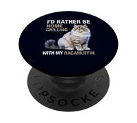 Ragamuffin - Peluche a forma di gatto con scritta "I'd Rather Be Home" PopSockets PopGrip Adesivo