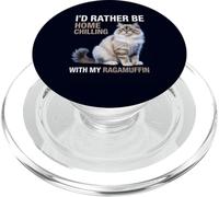 Ragamuffin - Peluche a forma di gatto con scritta "I'd Rather Be Home" PopSockets PopGrip per MagSafe