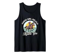 Ragazza a Cavallo Delulu Neigh Means Yes Meme per Gli Amanti Canotta