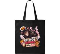 Ragazza addormentata con segno del sogno del cibo Borsa tote in cotone