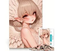 Ragazza angelo con ali bianche,puzzle per adulti in stile anime,1000 pezzi,gioco di memoria,taglio di alta precisione,attività creativa,momento di tranquillità,esercizio mentale da fare a casa