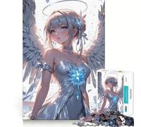 Ragazza angelo in abito bianco - Puzzle per adulti da 1000 pezzi - Gioco stimolante per la mente - Qualità premium con taglio laser - Attività di gruppo rilassante al chiuso (38x26cm)