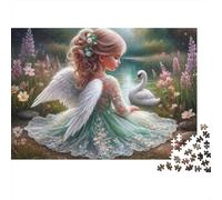 Ragazza Angelo Lago dei Cigni Puzzle da 1000 Pezzi Ragazza Angelo con Cigno Gioco Educativo per Adulti Decorazione per la Casa Difficile Sfida Compleanno 70x50cm