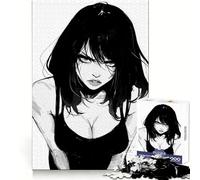 Ragazza anime arrabbiata, ritratto, puzzle da 1000 pezzi per adolescenti, sfida mentale, relax, tempo libero, incastro perfetto, regalo di Natale (38x26cm)