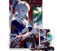 Ragazza anime che suona il flauto in giardino - Puzzle da 1000 pezzi - Gioco di costruzione con precisione,incastro perfetto,attività gratificante per le giornate di pioggia (38x52cm)