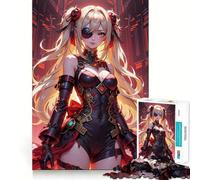 Ragazza anime con benda sull'occhio,puzzle da 1000 pezzi per adulti,sfida mentale,taglio preciso,allineamento perfetto,divertimento per tutta la famiglia,attività serale (38x26cm)