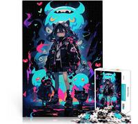 Ragazza anime con creature luminose Puzzle da 1000 pezzi per adolescenti Giocattoli antistress Attività divertenti a casa, regali di compleanno, regali di viaggio, 38x26cm