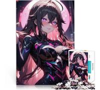 Ragazza anime con gli occhi rosa puzzle 1000 pezzi per adulti Riduzione dello stress interessante Gioco educativo per compleanno e Natale 38x26cm