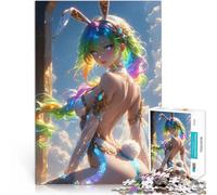 Ragazza anime con i capelli arcobaleno Puzzle da 1000 pezzi per adulti Vacanza a casa: uccidere il tempo Decorazione murale Regali unici per compleanno e Natale 38x26cm