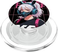 Ragazza anime cyberpunk - Ragazza anime coniglietta urbana PopSockets PopGrip per MagSafe