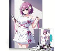 Ragazza anime in abito di cuscino che tiene in mano un telefono - Puzzle da 1000 pezzi - Allenamento cerebrale - Divertente,ad incastro,senza spazi vuoti - Attività per rafforzare i legami affettivi