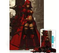 Ragazza anime Red Hood, ragazza anime steampunk, puzzle da 1000 pezzi per adulti, gioco di logica, passatempo domestico, bordi puliti, bel regalo (50x75cm)