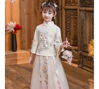 Ragazza Antico Vestito Cinese Ttang Ricamo Fiore Top Gonna Set Floreale Abito