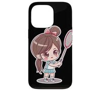 Ragazza badminton stile fumetto Custodia per iPhone 13 Pro