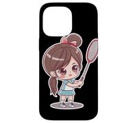 Ragazza badminton stile fumetto Custodia per iPhone 14 Pro Max