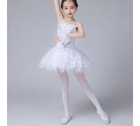 Ragazza Balletto Danza Abito Tutu a Strati senza Maniche Balze Vestito per la