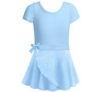 Ragazza Balletto Leotard Vestito Danza Tutu Body Ginnastica Manica Corta con Chiffon Gonna 2026