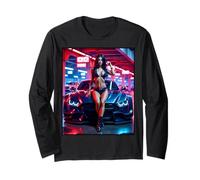 Ragazza calda sulla maglietta per gli uomini - Sexy Pinup Modello & Auto Esotica Maglia a Manica