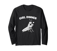 Ragazza Cena Pregare Mantide Divertente Unhinged Gen Z Bug Meme Bavaglio Maglia a Manica