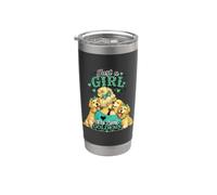 Ragazza che ama i cani Goldens Bicchiere termico in acciaio inox doppia parete