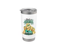 Ragazza che ama i cani Goldens Bicchiere termico in acciaio inox doppia parete