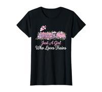 Ragazza Che AMA I Treni Locomotiva Ferrovia Maglietta