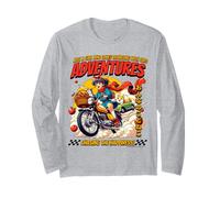 Ragazza Che AMA Viaggiare con Gatti Avventure Maglia a Manica