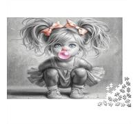 Ragazza che soffia bolle Puzzles 1000 Pezzi Carta riciclata per adulti Puzzle per adulti Gioco stimolante Regalo divertente per casa Ottima idea regalo 52x38cm/1000pcs