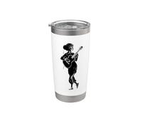 Ragazza chitarrista musicista Bicchiere termico in acciaio inox doppia parete
