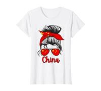 Ragazza cinese Zhongguo Cina ragazze bandiera cinese Figlia Bambini Maglietta
