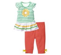 Ragazza Completo Set 2 Pezzi Elegante Estiva Camicia Bambine e Ragazze Casual TShirt Manica Corta e Pantaloni 3/4 Sport Camicetta Leggero Tops Girocollo Maglietta Solido