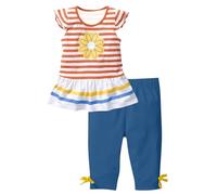 Ragazza Completo Set 2 Pezzi Elegante Estiva Camicia Bambine e Ragazze Casual TShirt Manica Corta e Pantaloni 3/4 Sport Camicetta Leggero Tops Girocollo Maglietta Solido