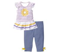 Ragazza Completo Set 2 Pezzi Elegante Estiva Camicia Bambine e Ragazze Casual TShirt Manica Corta e Pantaloni 3/4 Sport Camicetta Leggero Tops Girocollo Maglietta Solido