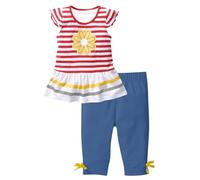 Ragazza Completo Set 2 Pezzi Elegante Estiva Camicia Bambine e Ragazze Casual TShirt Manica Corta e Pantaloni 3/4 Sport Camicetta Leggero Tops Girocollo Maglietta Solido