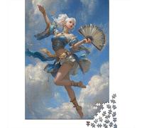 Ragazza con un Ventaglio Jigsaw Arriva la Dea Puzzle in Legno 1000Pcs Collection Adulti E Ragazzi Rilassamento E Intelligence Idea Per Uomo E Donna 1000pcs (75x50cm)