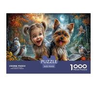 Ragazza-cucciolo Puzzle Impossibili 1000Pcs Sponda del lago in autunno Decorazione Per La Casa. Giochi Rilassamento E Intelligence Per Adulti E Ragazzi Da 14 Anni 70x50cm/1000pcs