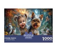 Ragazza-cucciolo Puzzle Impossible 1000Pcs Sponda del lago in autunno Decorazione Per La Casa. Giochi Rilassamento E Intelligence Per Adulti E Ragazzi Da 14 Anni 38x26cm/1000pcs