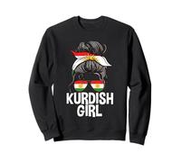 Ragazza Curda Capelli Disordinati Panino Orgoglioso Kurdistan Donna Felpa