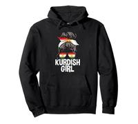 Ragazza Curda Capelli Disordinati Panino Orgoglioso Kurdistan Donna Felpa con Cappuccio