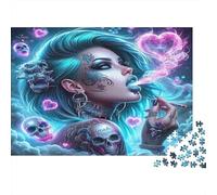 Ragazza cyberpunk Puzzles 1000 Pezzi Carta riciclata per adulti Puzzle per adulti Impossibile difficile stimolante Attività divertente per casa Ottima idea regalo 70x50cm/1000pcs