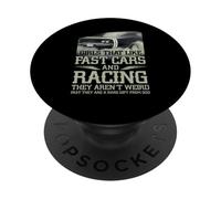 Ragazza da corsa che ama le auto veloci da corsa non sono strane PopSockets PopGrip Adesivo