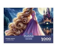 Ragazza dai Capelli Lunghi Puzzle 1000 Pezzi Carta per Adulti Scena Castello Notte Incantata Gioco di Puzzle 1000 Pezzi Relax Famiglia Regalo 52x38cm/1000pcs